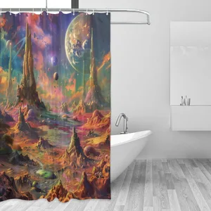 Orval Alien Planet Landscape Polyester Fabric Waterproof Shower Curtain