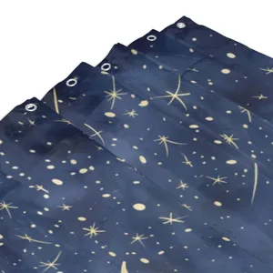 Orval Dream Big with Starry Night Sky Polyester Fabric Waterproof Shower Curtain