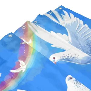 Orval Love and Peace with Doves Polyester Fabric Waterproof Shower Curtain