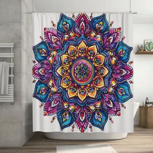 Orval Mandala Art Design Polyester Fabric Waterproof Shower Curtain