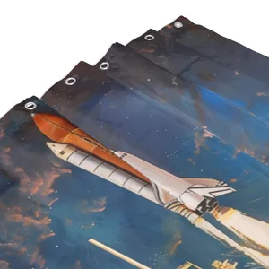 Orval Space Shuttle Launch Polyester Fabric Waterproof Shower Curtain